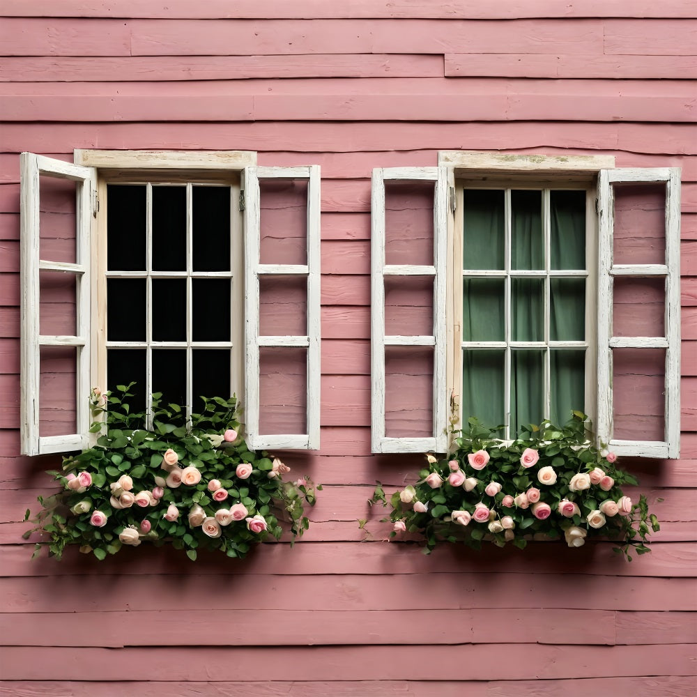 Valentinstag Fotohintergrund Vintage Rosa Fenster Blumenhintergrund BRP11-416