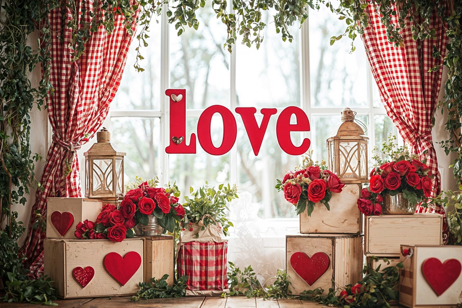 Valentine Backdrop Liebe Dekor Lebendige Rosen Backdrop BRP11-417