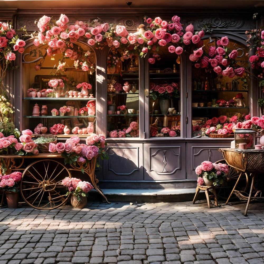 Fotografie Valentine Backdrops Schaufenster Kaskadierende Rosa Rosen Backdrop BRP11-429