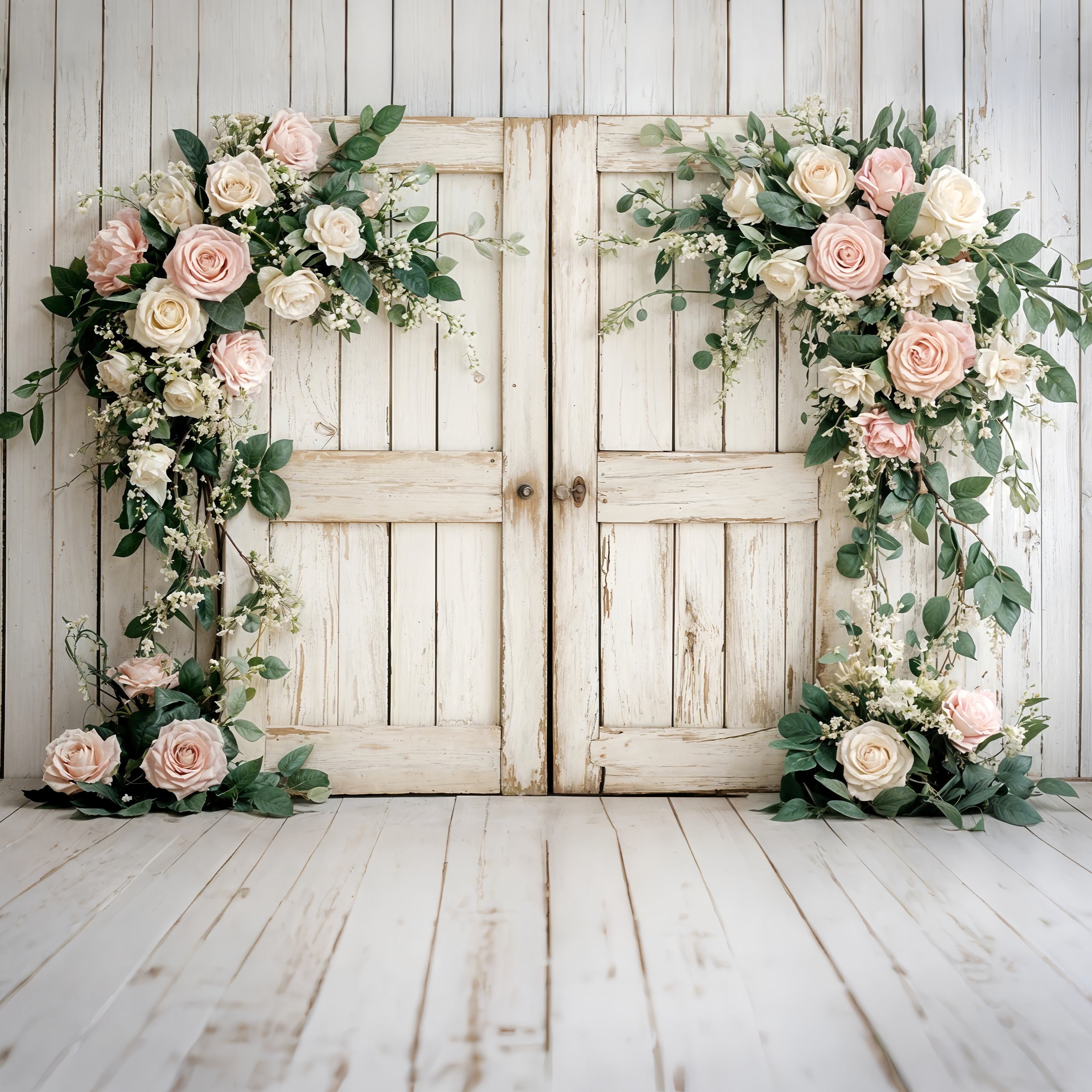 Backdrops für Valentinstag Holz Tür Floral Backdrop BRP11-438