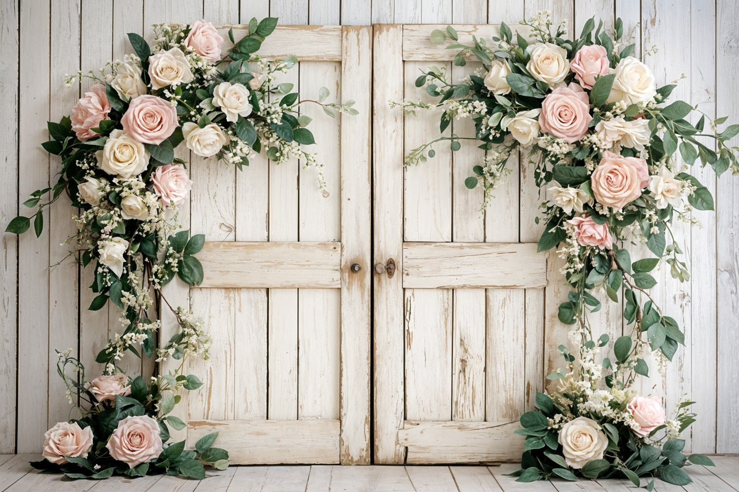 Backdrops für Valentinstag Holz Tür Floral Backdrop BRP11-438