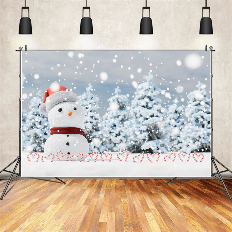 Winter Wonderland Hintergrund Schneemann Candy Canes Hintergrund BRP11-44