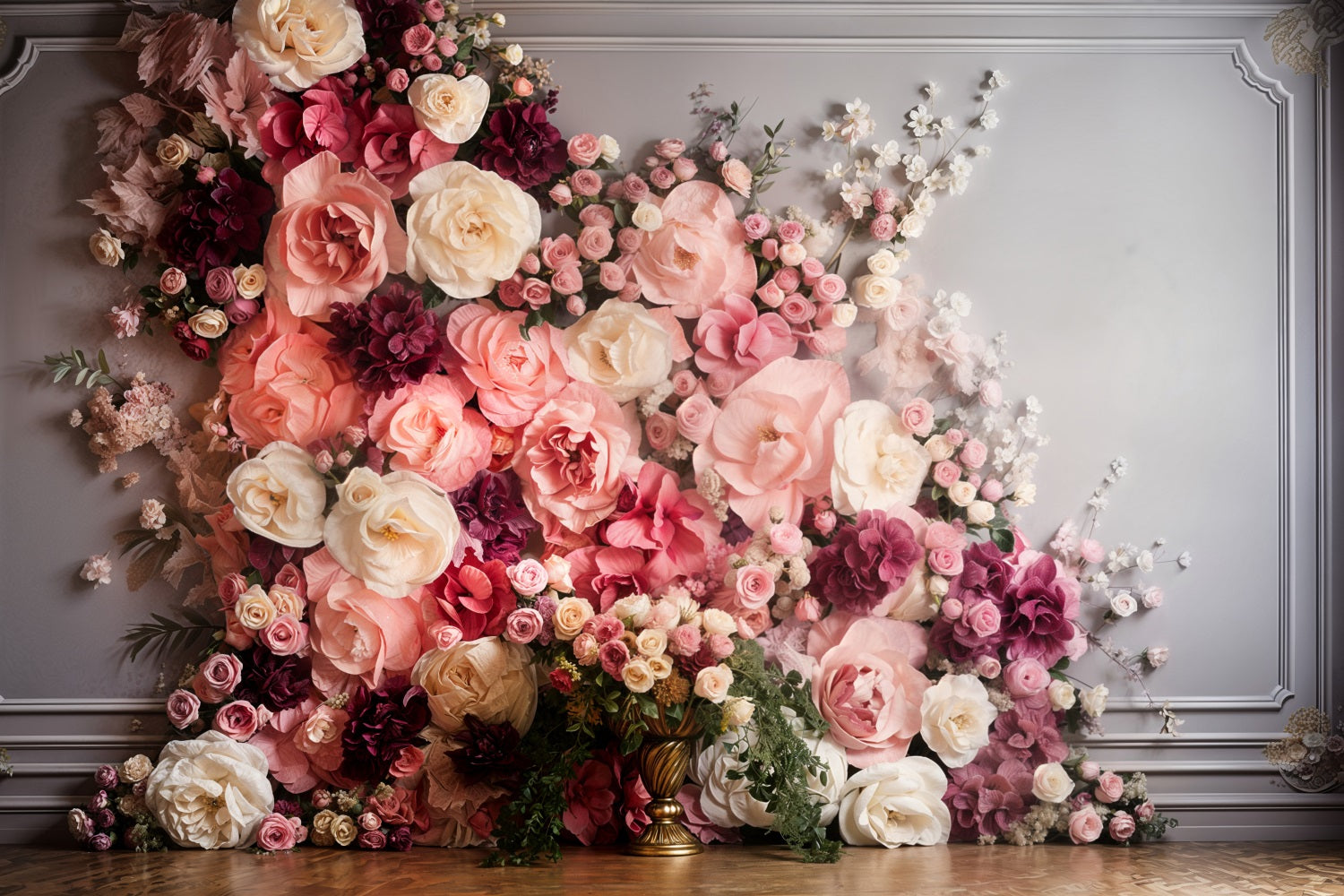 Valentinstag Backdrop Vintage Pink Floral Wall Backdrop BRP11-441