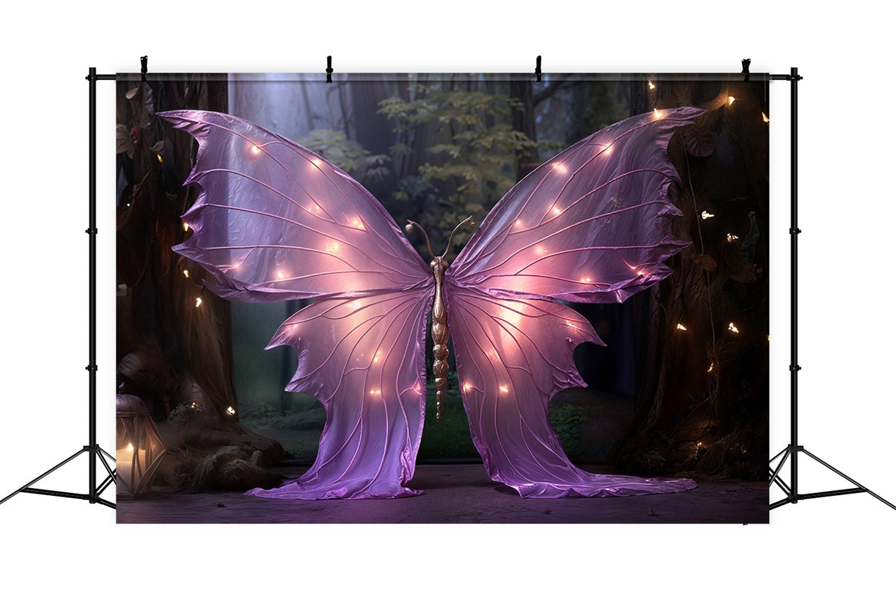 Valentinstag Backdrops Lila Schmetterling Verzauberte Lichter Backdrop BRP11-443