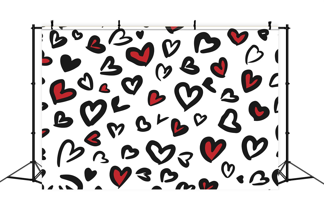 Valentinstag Fotografie Backdrops Handgezeichnetes Herz Liebe Backdrop BRP11-448