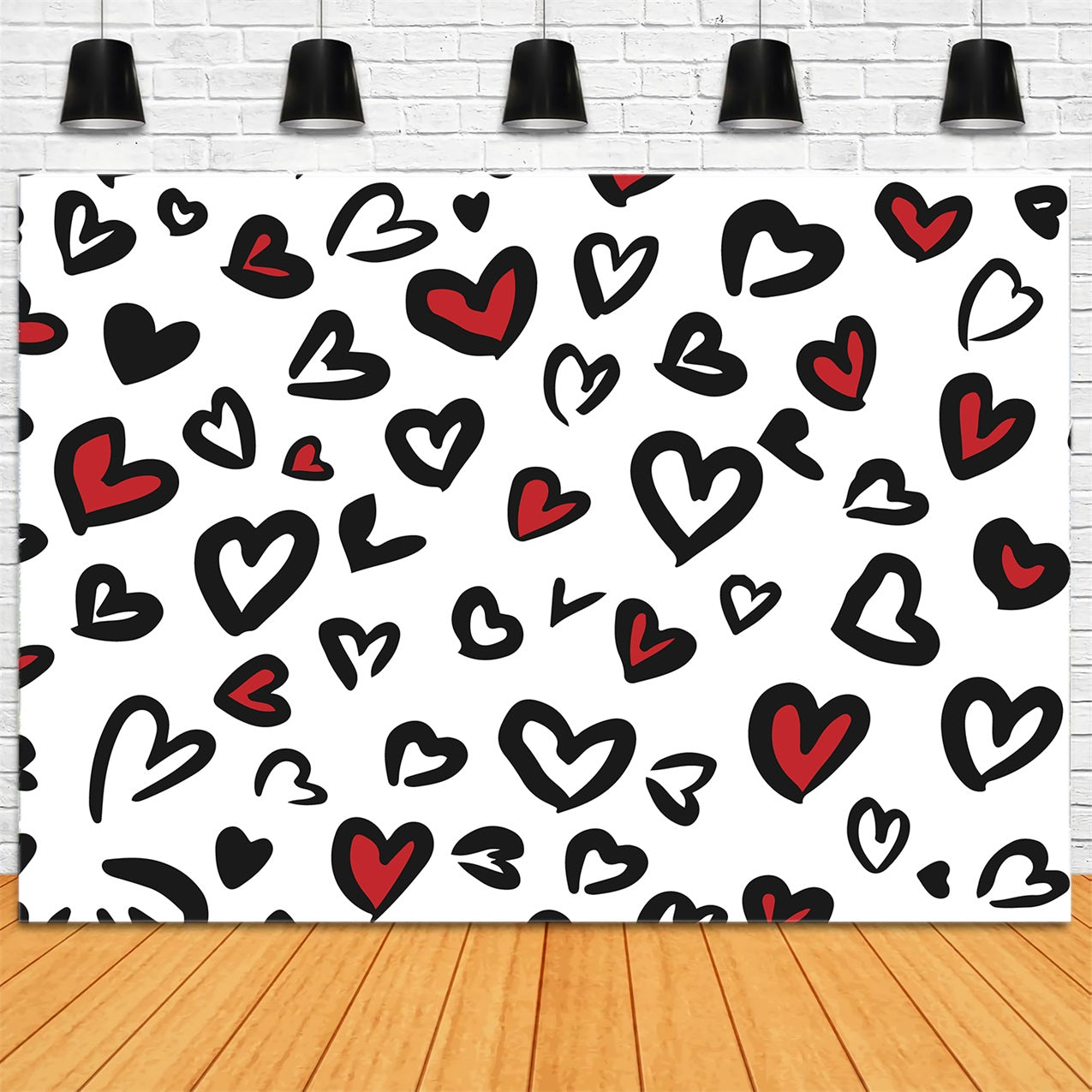 Valentinstag Fotografie Backdrops Handgezeichnetes Herz Liebe Backdrop BRP11-448