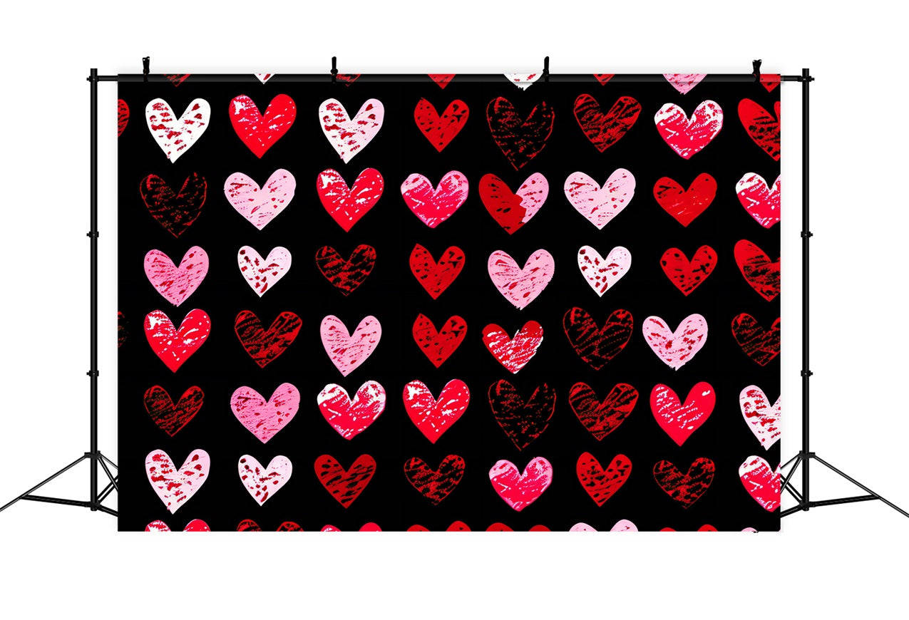 Valentine Backdrop Fotografie Gekritzelte Texturierte Herzen Liebe Hintergrund BRP11-452