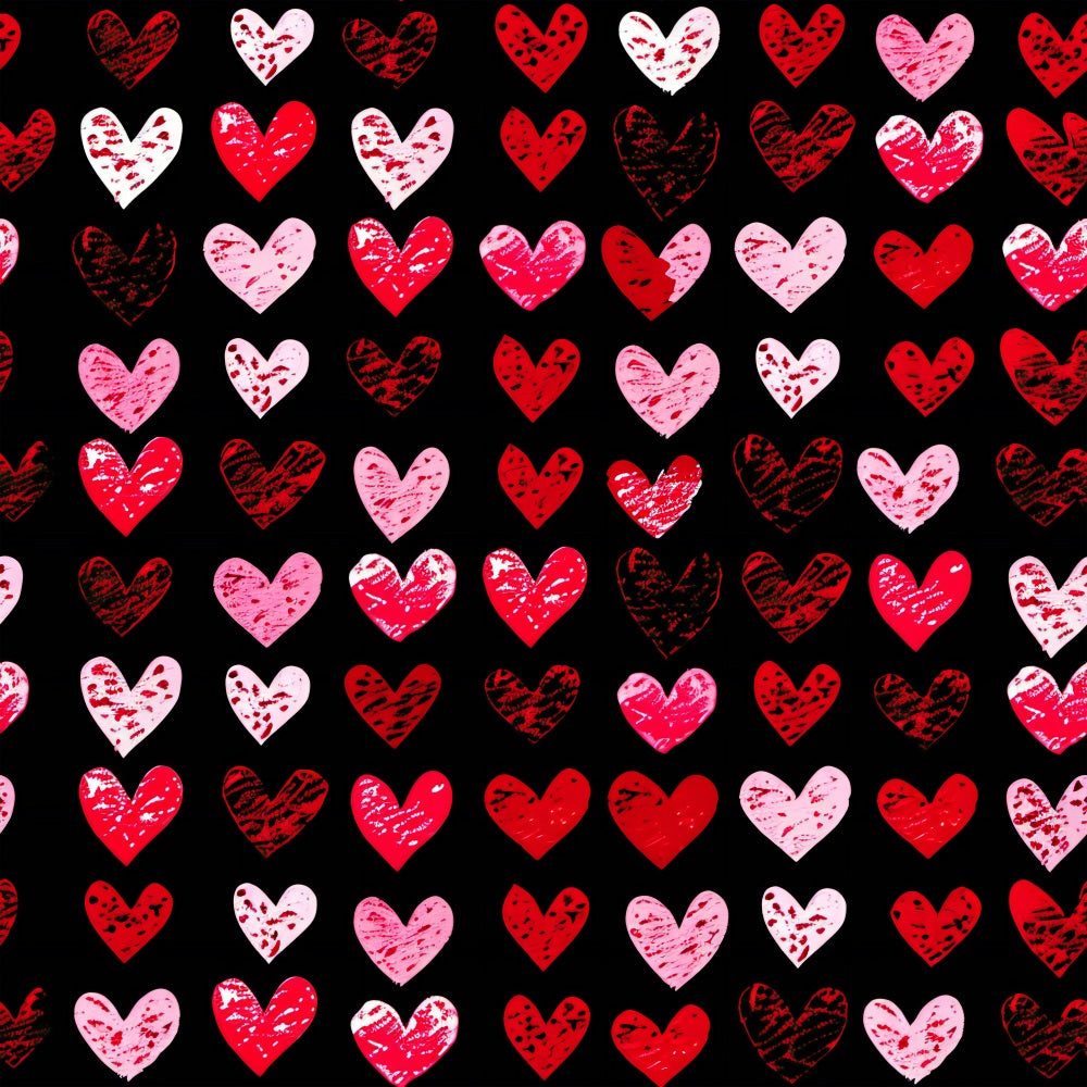 Valentine Backdrop Fotografie Gekritzelte Texturierte Herzen Liebe Hintergrund BRP11-452