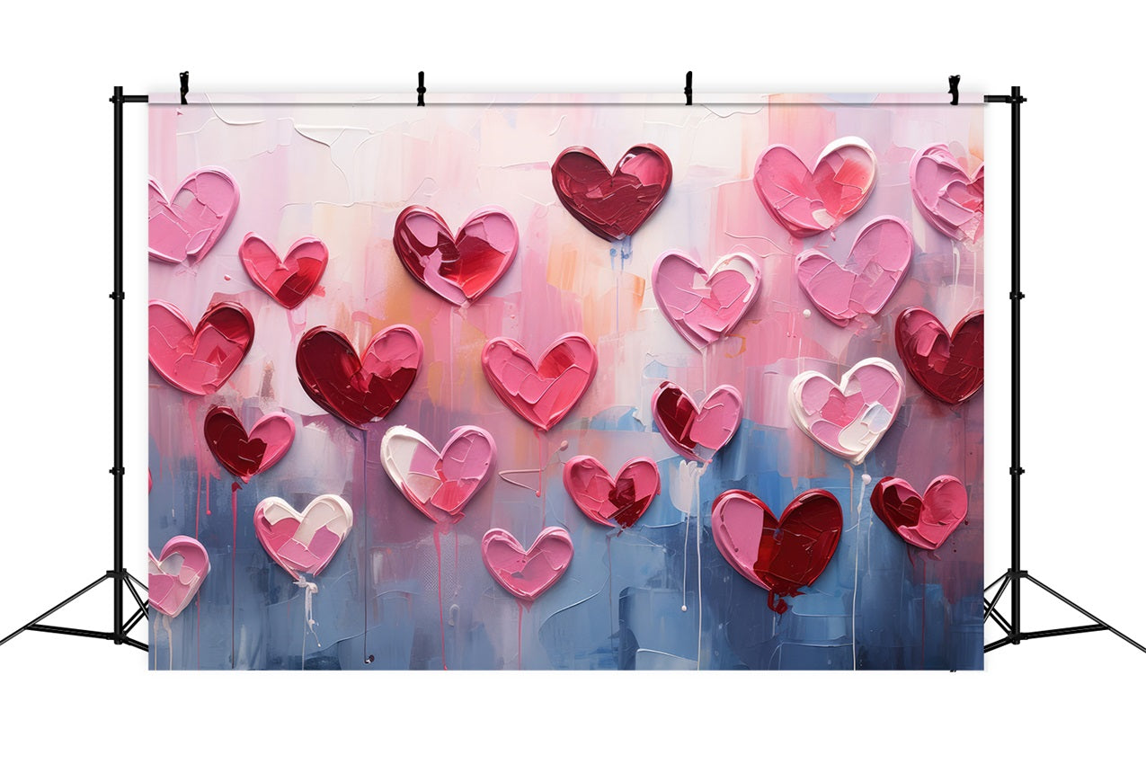 Backdrops Valentinstag Gemalte Herzen Texturierte Kunst Backdrop BRP11-454