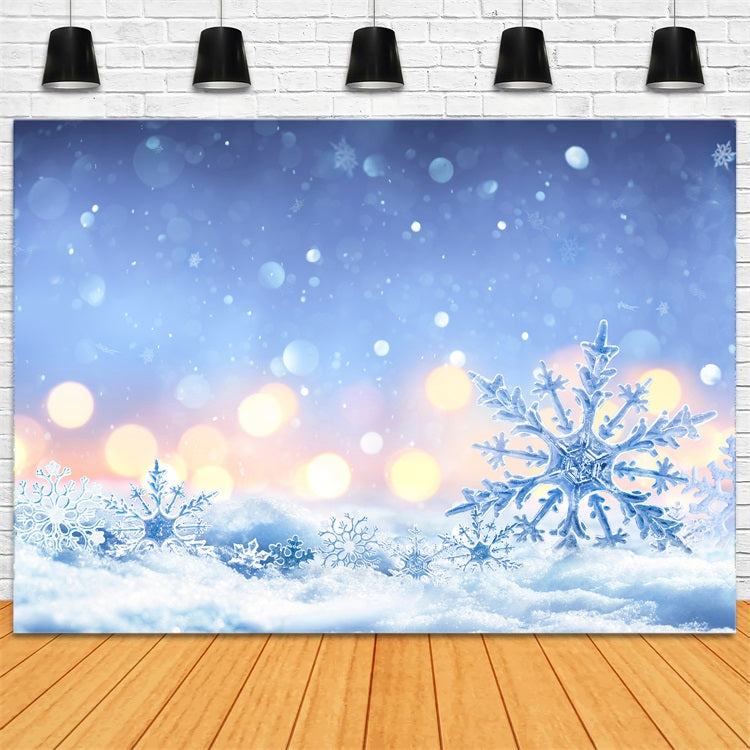 Winter Hintergrund Snowy Night Frosted Snowflakes Hintergrund BRP11-460