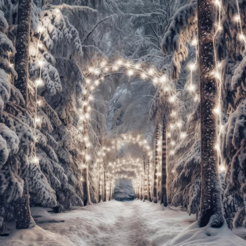 Winter Wonderland Hintergrund Pathway Lights Snow Hintergrund BRP11-469