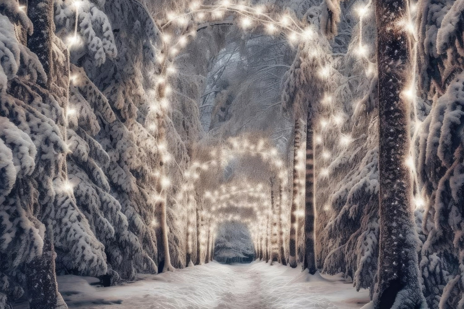 Winter Wonderland Hintergrund Pathway Lights Snow Hintergrund BRP11-469