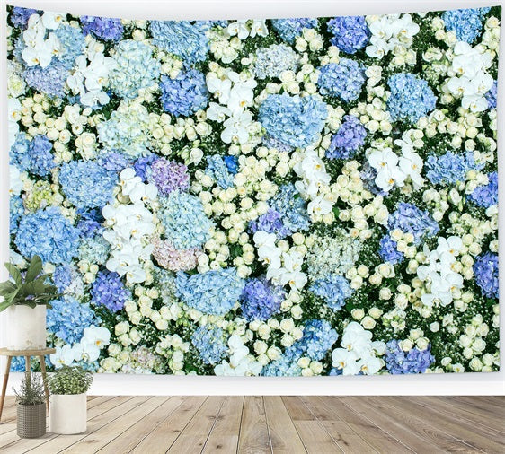 Frühling Fotokulissen Blau Weiß Floral Wand Hintergrund BRP11-518