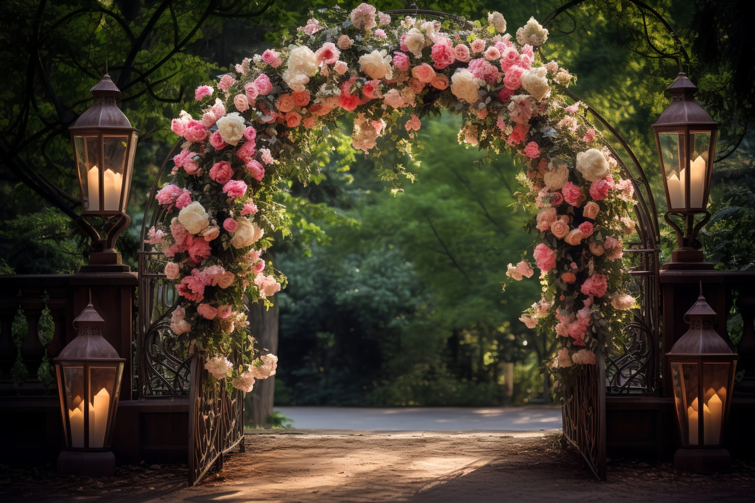 Frühlingshintergrund Fotografie Rosengarten Bogenhintergrund BRP11-521