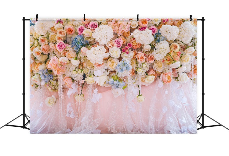 Frühling Backdrops Fotografie Blühende Blumen Spitze Design Backdrop BRP11-529