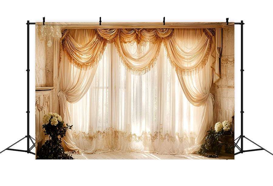 Vintage Backdrops Fotografie Fenster Beige Drapes Vorhang Backdrop BRP11-582