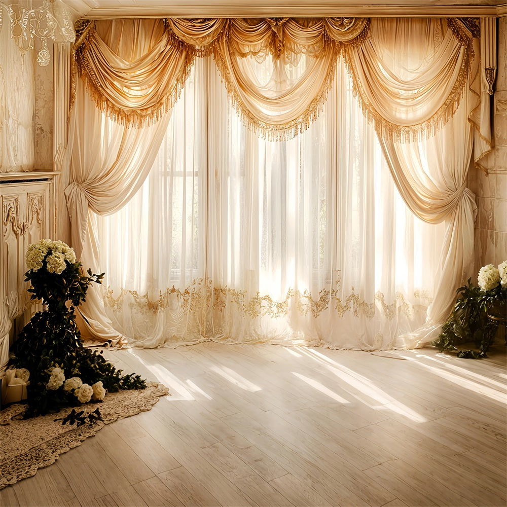 Vintage Backdrops Fotografie Fenster Beige Drapes Vorhang Backdrop BRP11-582