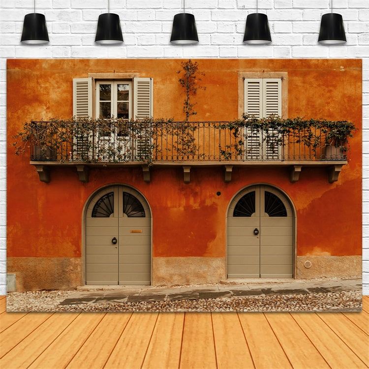 Vintage Fotografie Backdrops gewölbte Türen geschlossene Fenster Wand Backdrop BRP11-590
