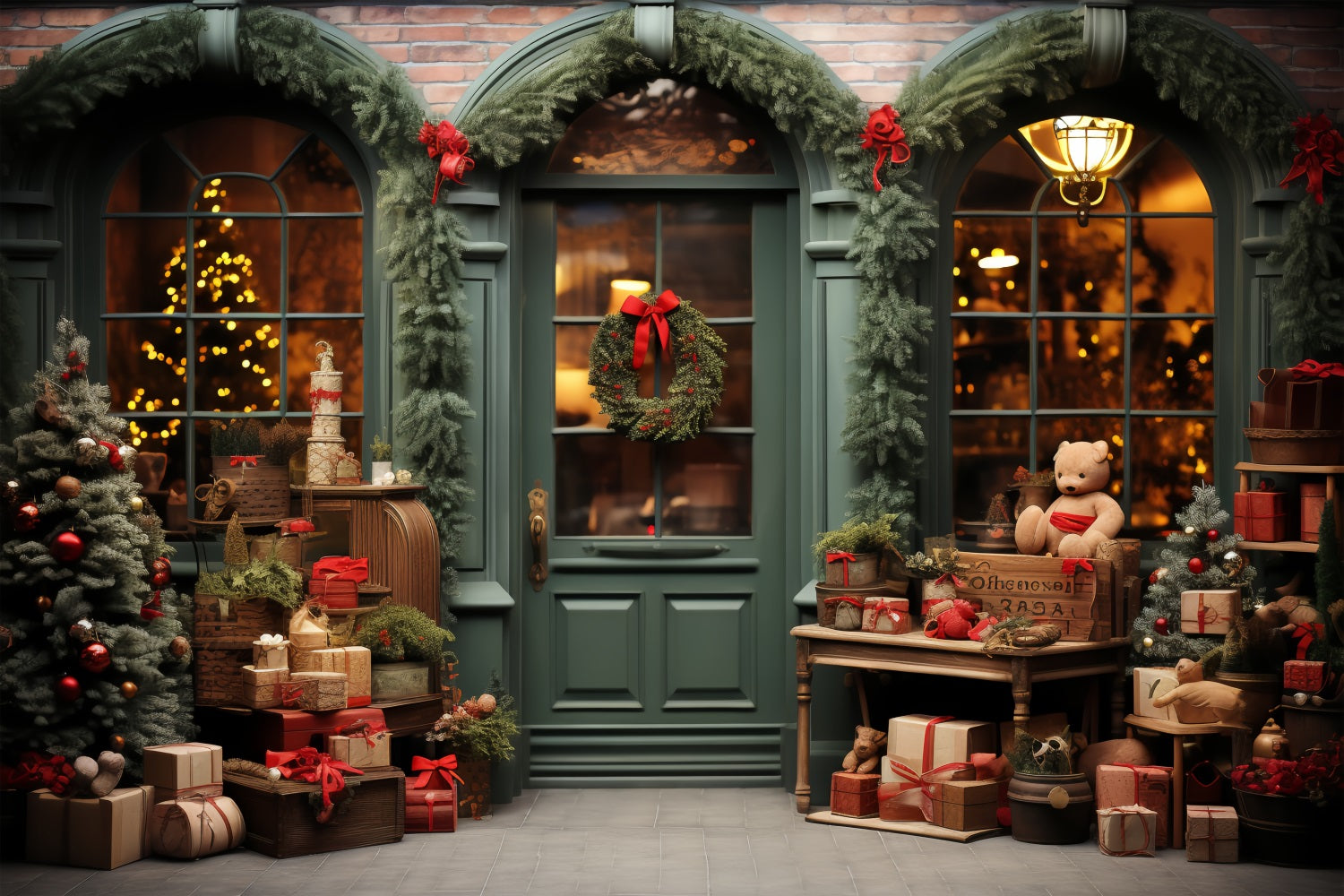 Weihnachtsbilder Backdrops Santa's Workshop Holiday Showcase Hintergrund BRP11-98