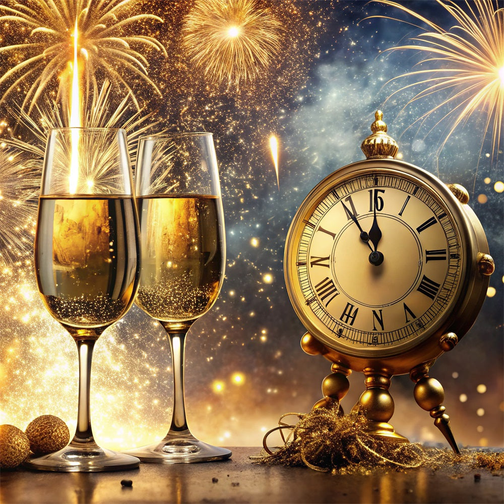 Silvester-Fotohintergrund Champagner-Uhr-Hintergrund BRP12-102