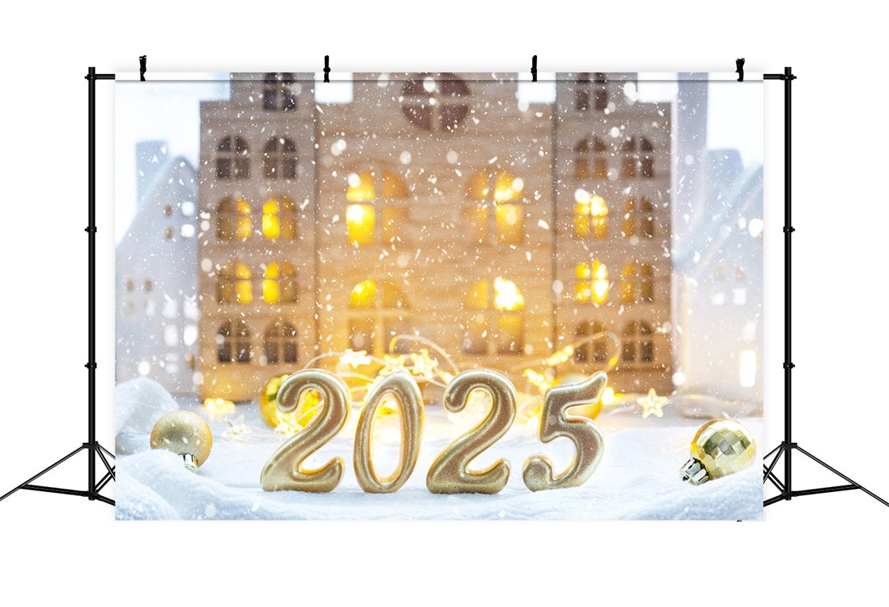 Frohes neues Jahr 2025 Backdrop Winter Wonderland Backdrop BRP12-105