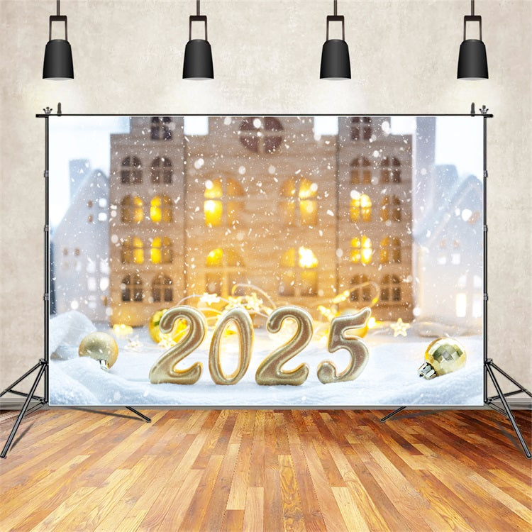 Frohes neues Jahr 2025 Backdrop Winter Wonderland Backdrop BRP12-105