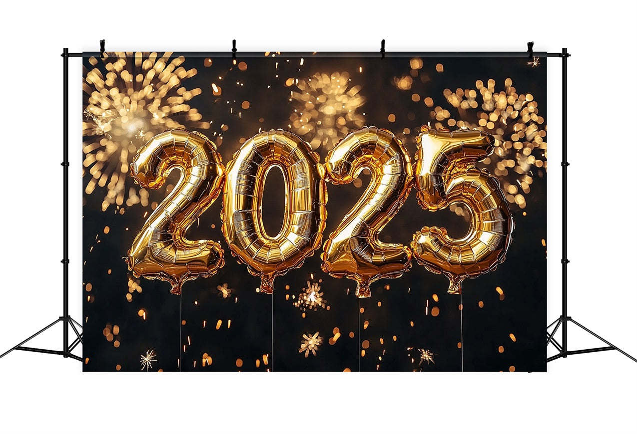 Neujahrs-Hintergrund 2025 Goldener Ballon-Dekor-Hintergrund BRP12-107