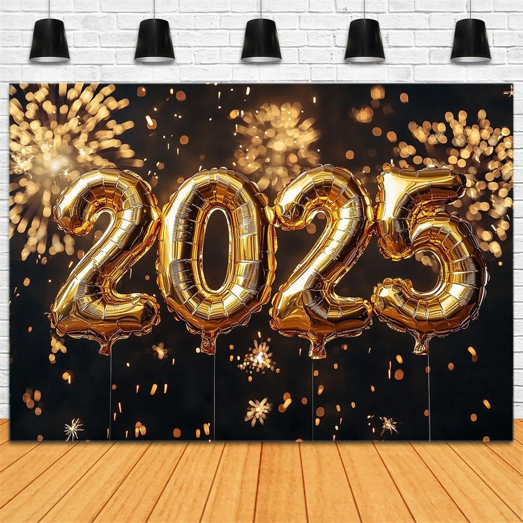 Neujahrs-Hintergrund 2025 Goldener Ballon-Dekor-Hintergrund BRP12-107