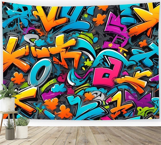 Graffiti Fotografie Backdrops Energetischer Abstrakter Schriftzug Backdrop BRP12-126