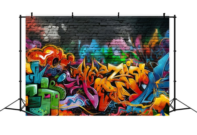 Graffiti-Wand-Hintergrund Dynamische Kunst Backsteinwand-Hintergrund BRP12-127