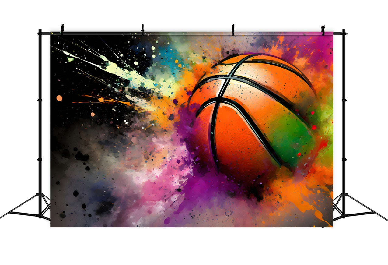 Hintergrund Graffiti Lebendiger Basketball Splash Art Hintergrund BRP12-131