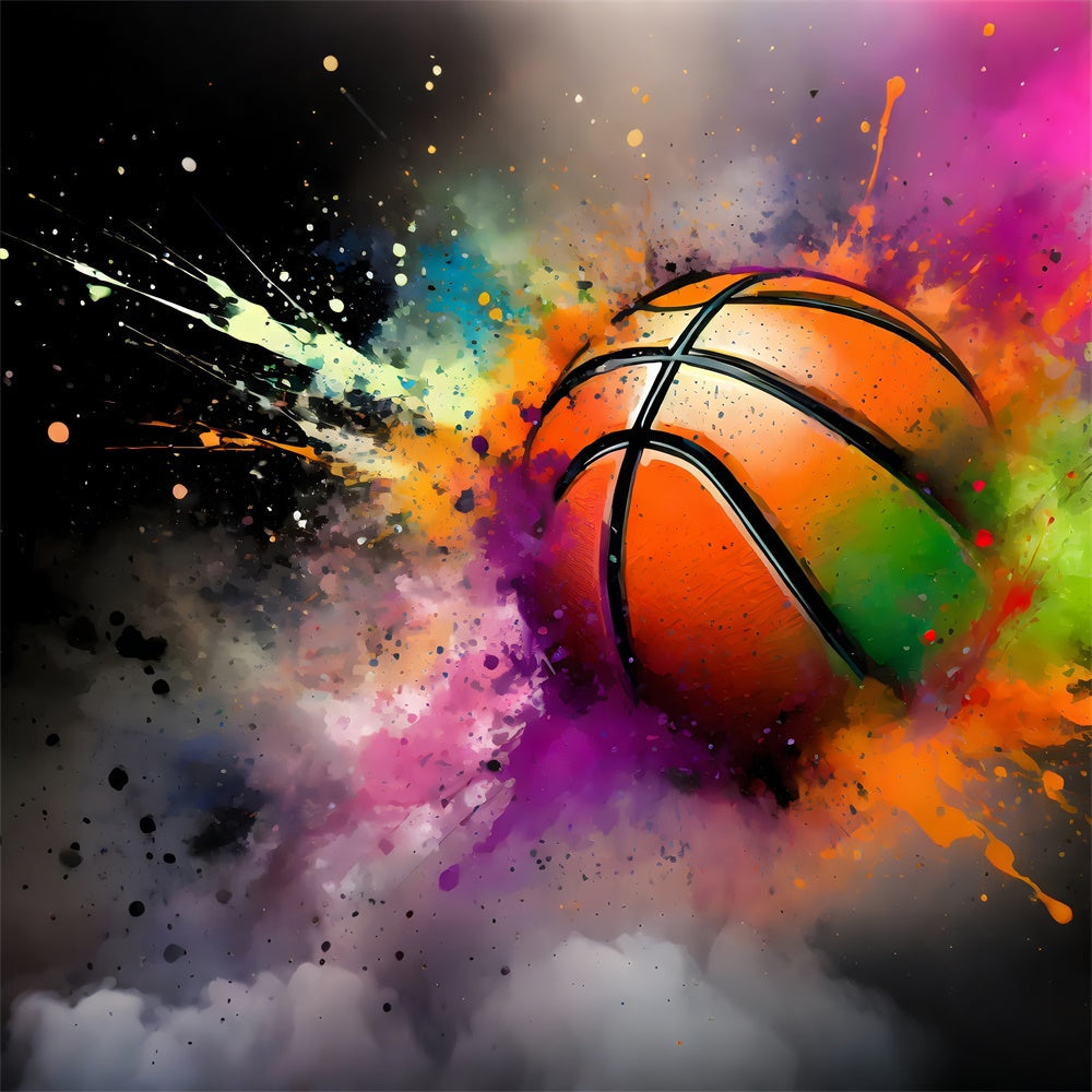 Hintergrund Graffiti Lebendiger Basketball Splash Art Hintergrund BRP12-131