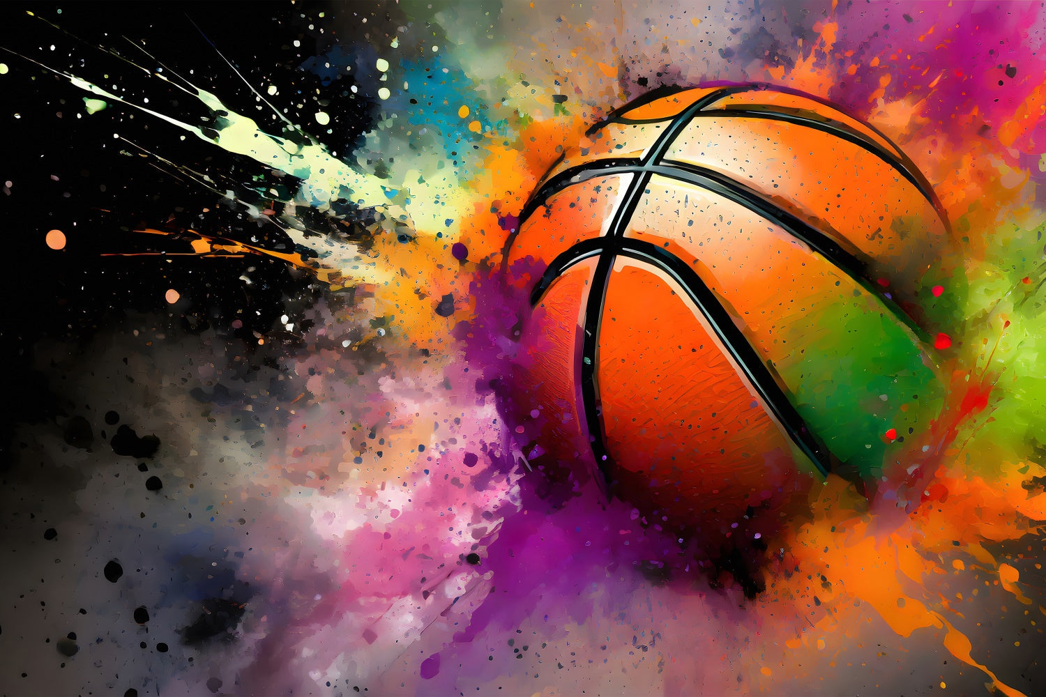 Hintergrund Graffiti Lebendiger Basketball Splash Art Hintergrund BRP12-131