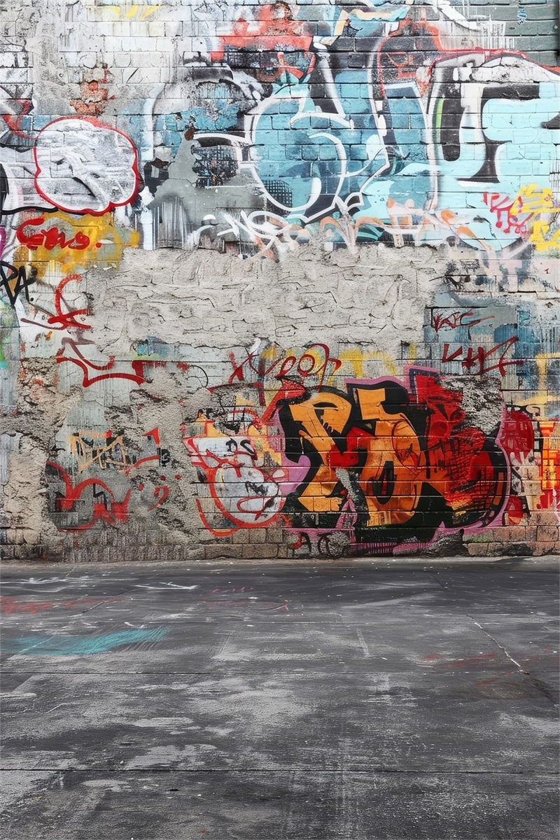 Graffiti Hintergrund für Fotografie Backsteinmauer Hintergrund BRP12-139