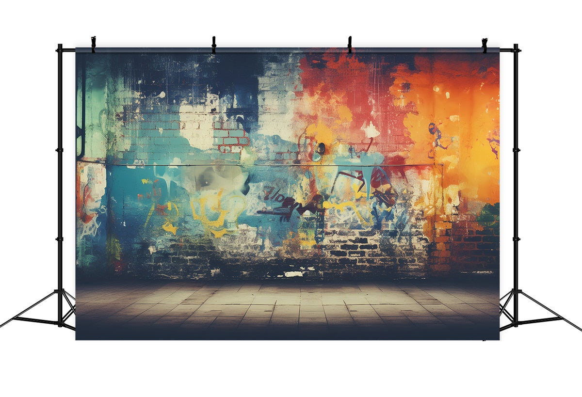 Graffiti Backdrop Fotografie Backsteinmauer Modernes Design Backdrop BRP12-144