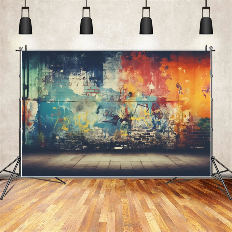 Graffiti Backdrop Fotografie Backsteinmauer Modernes Design Backdrop BRP12-144