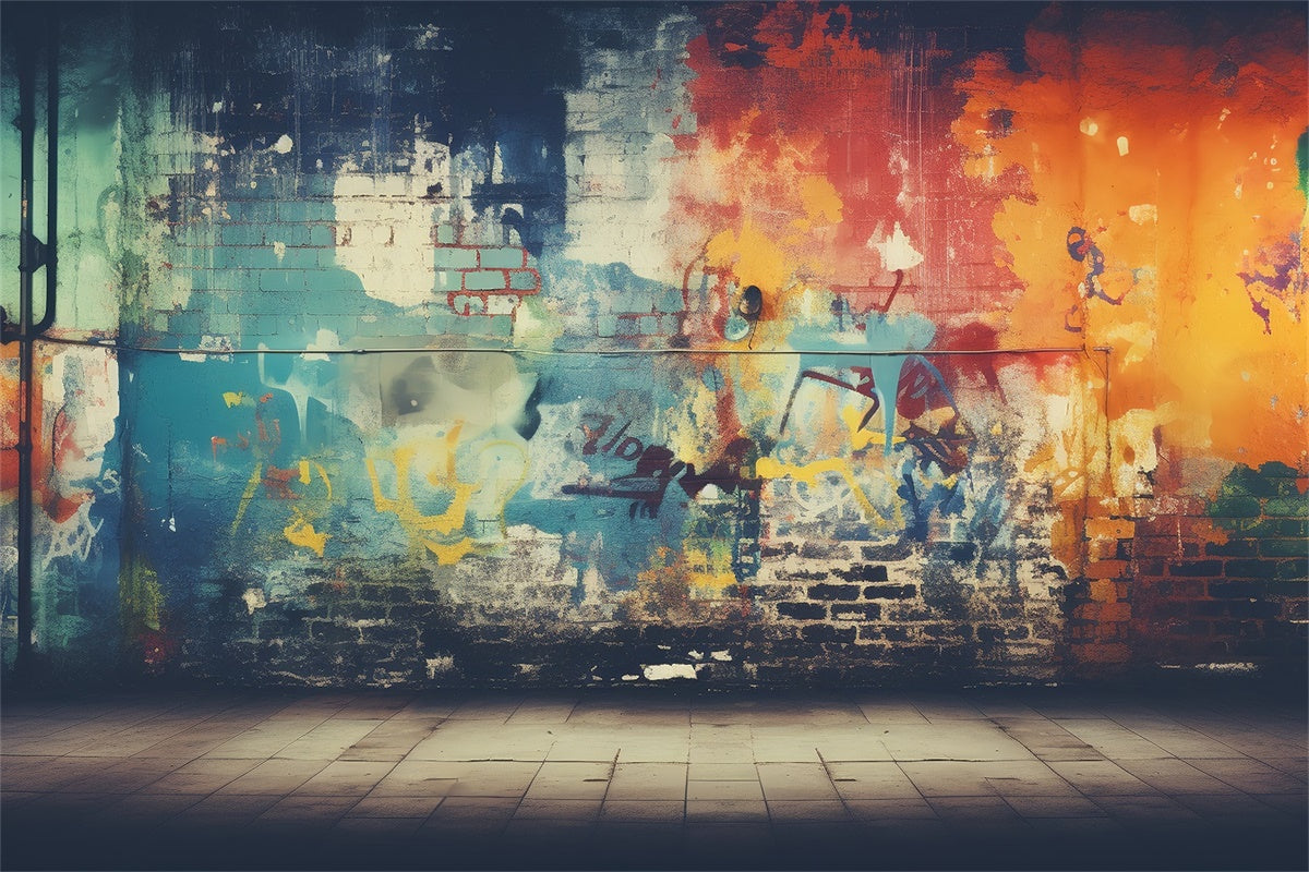 Graffiti Backdrop Fotografie Backsteinmauer Modernes Design Backdrop BRP12-144
