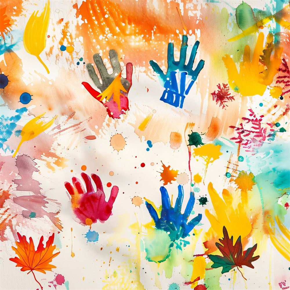 Personalisierter Graffiti-Hintergrund Bunter Handabdruck Kunsthintergrund BRP12-146
