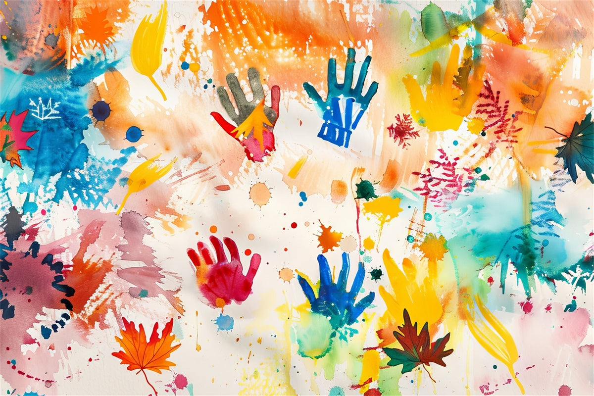 Personalisierter Graffiti-Hintergrund Bunter Handabdruck Kunsthintergrund BRP12-146