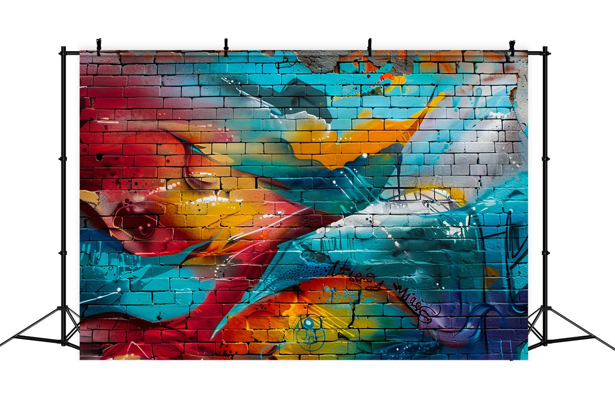 Graffiti Backdrop Hintergrund Kreative Farbe Backsteinwand Hintergrund BRP12-147