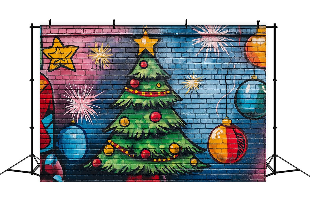 Graffiti Backdrop Weihnachten Bunte Backsteinmauer Backdrop BRP12-151