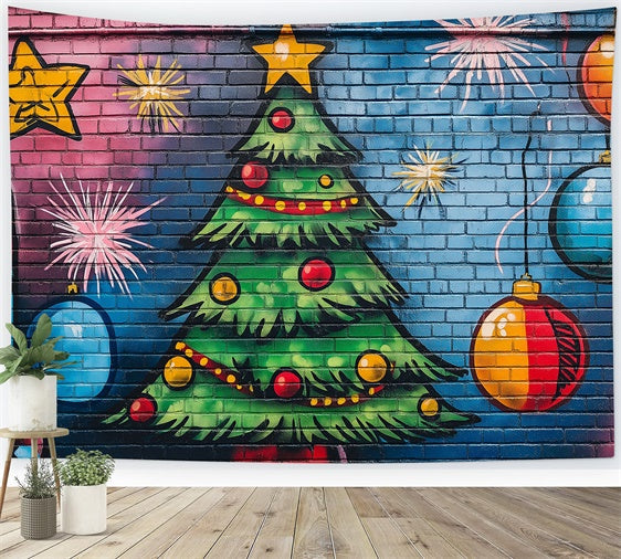 Graffiti Backdrop Weihnachten Bunte Backsteinmauer Backdrop BRP12-151