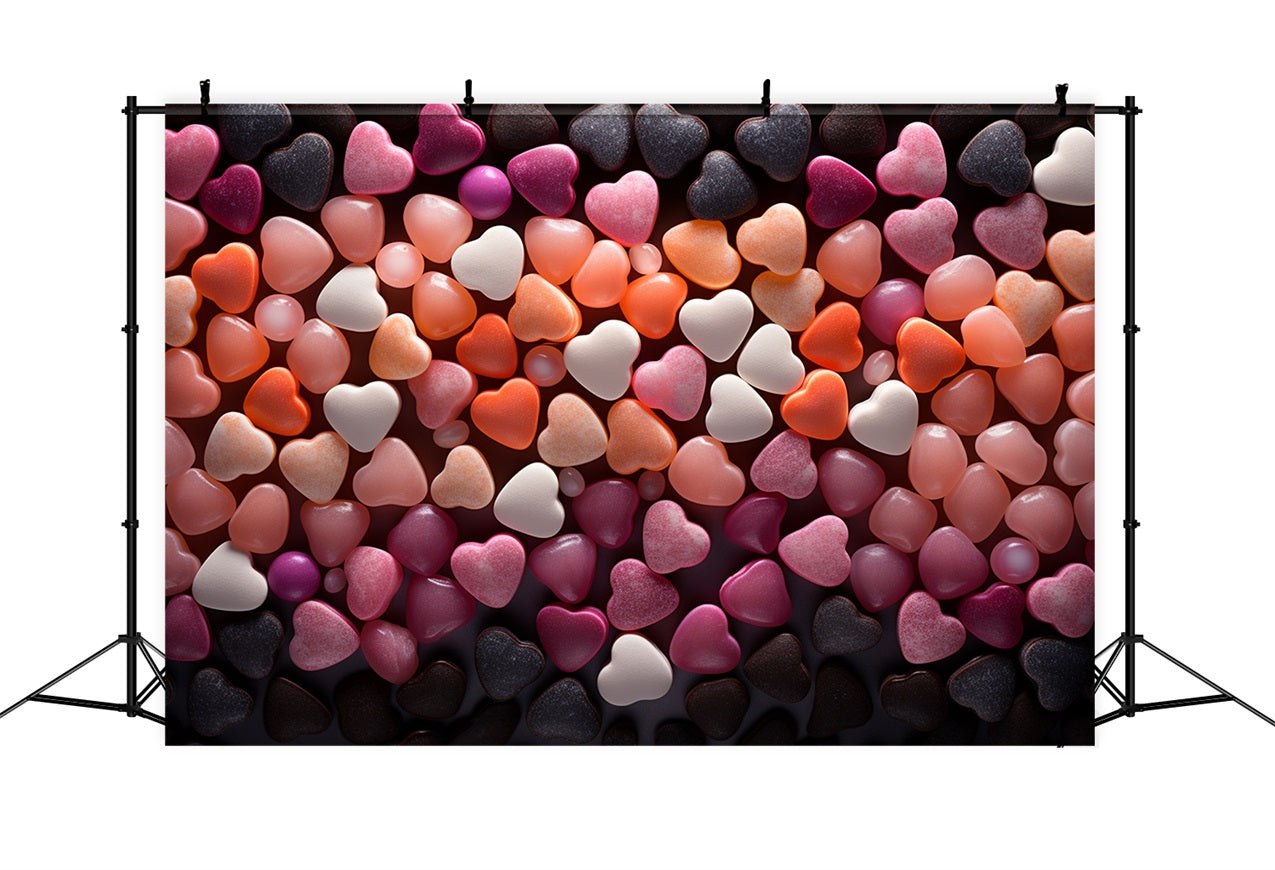 Valentinstag Herz Backdrop Buntes Herz geformt Candy Backdrop BRP12-165