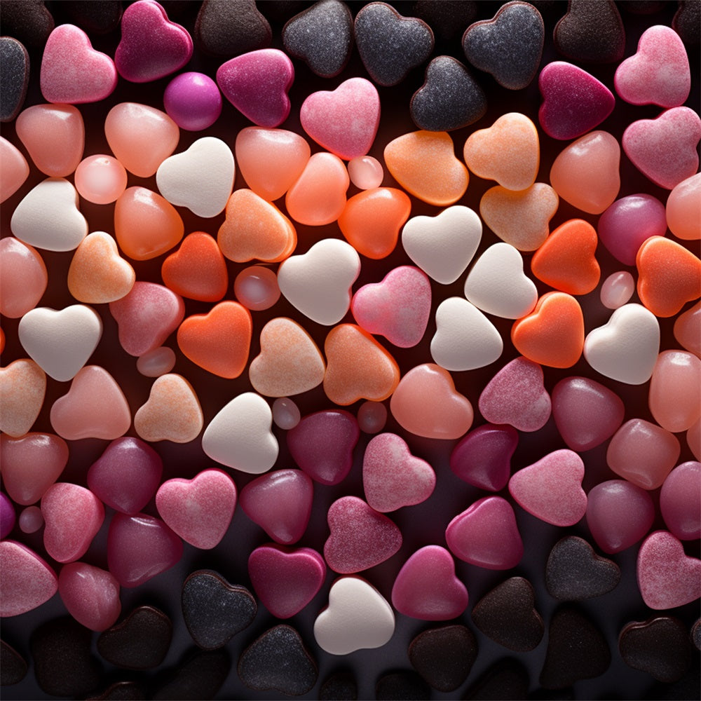 Valentinstag Herz Backdrop Buntes Herz geformt Candy Backdrop BRP12-165