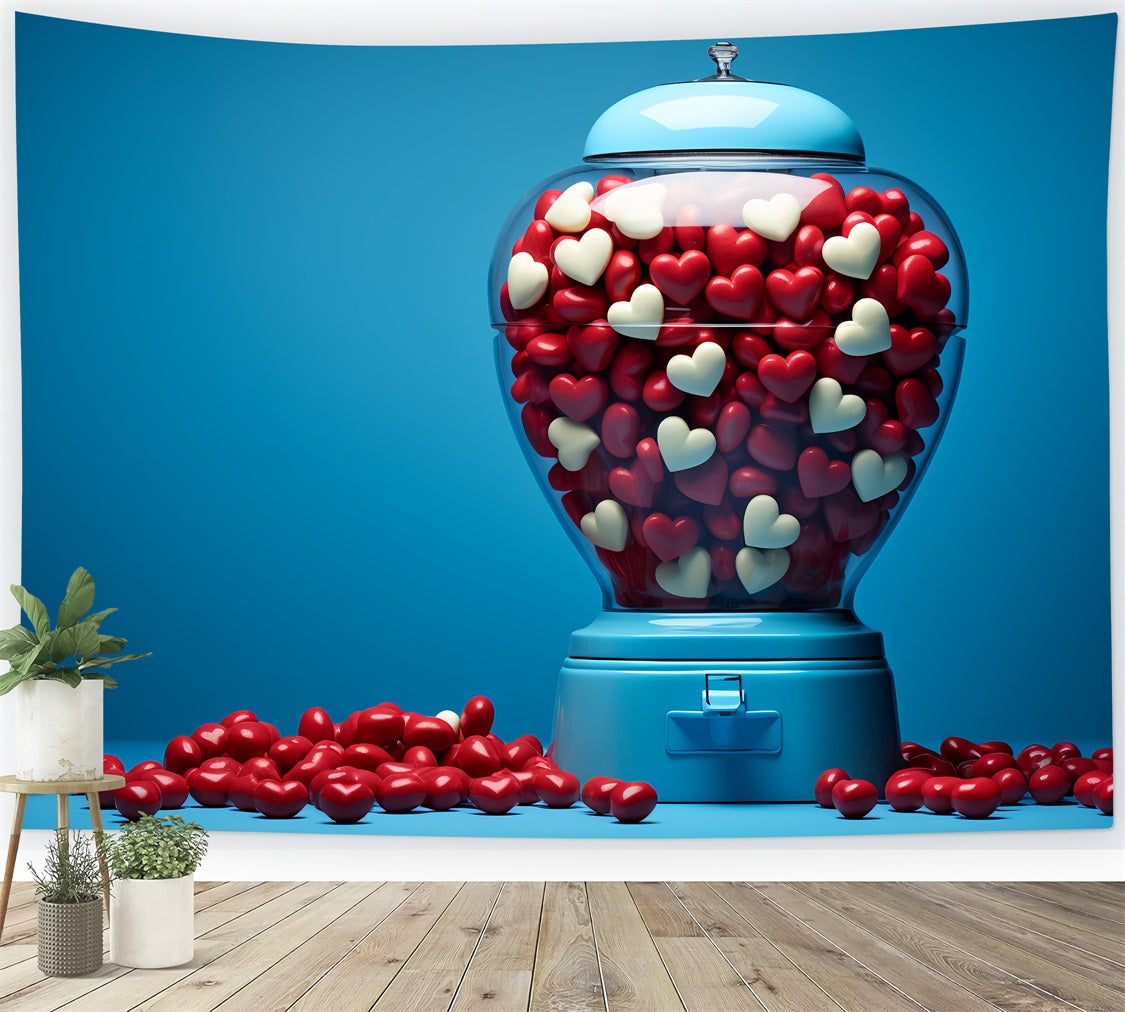 Valentinstag Backdrops Fotografie Blau Candy Machine Herz Backdrop BRP12-166