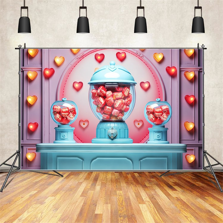 Valentinstag Fotokulisse Ideen Herzen Candy Machine Herzen Hintergrund BRP12-171