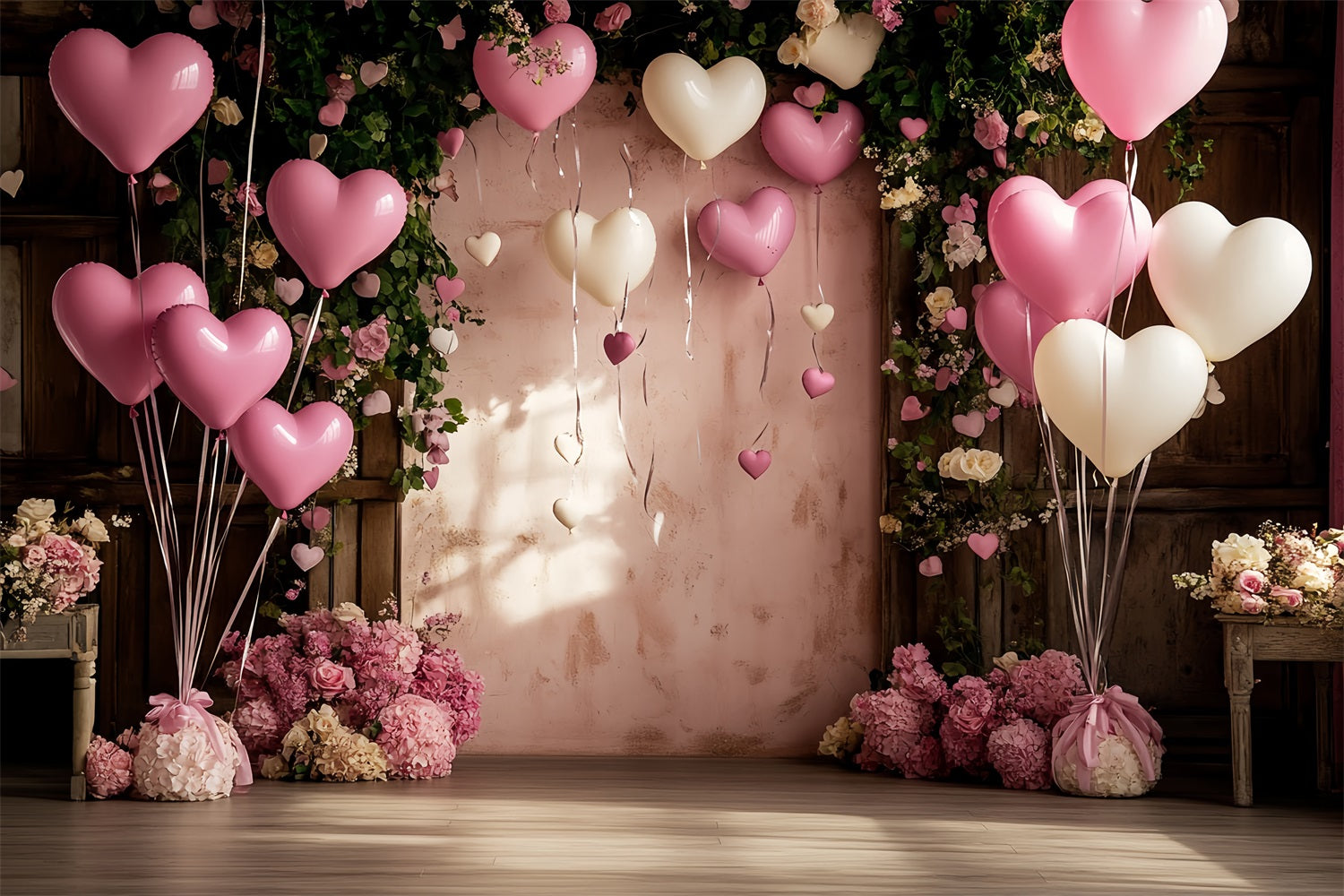 Backdrop für Valentine Herz Ballon Rosen Feier Backdrop BRP12-175