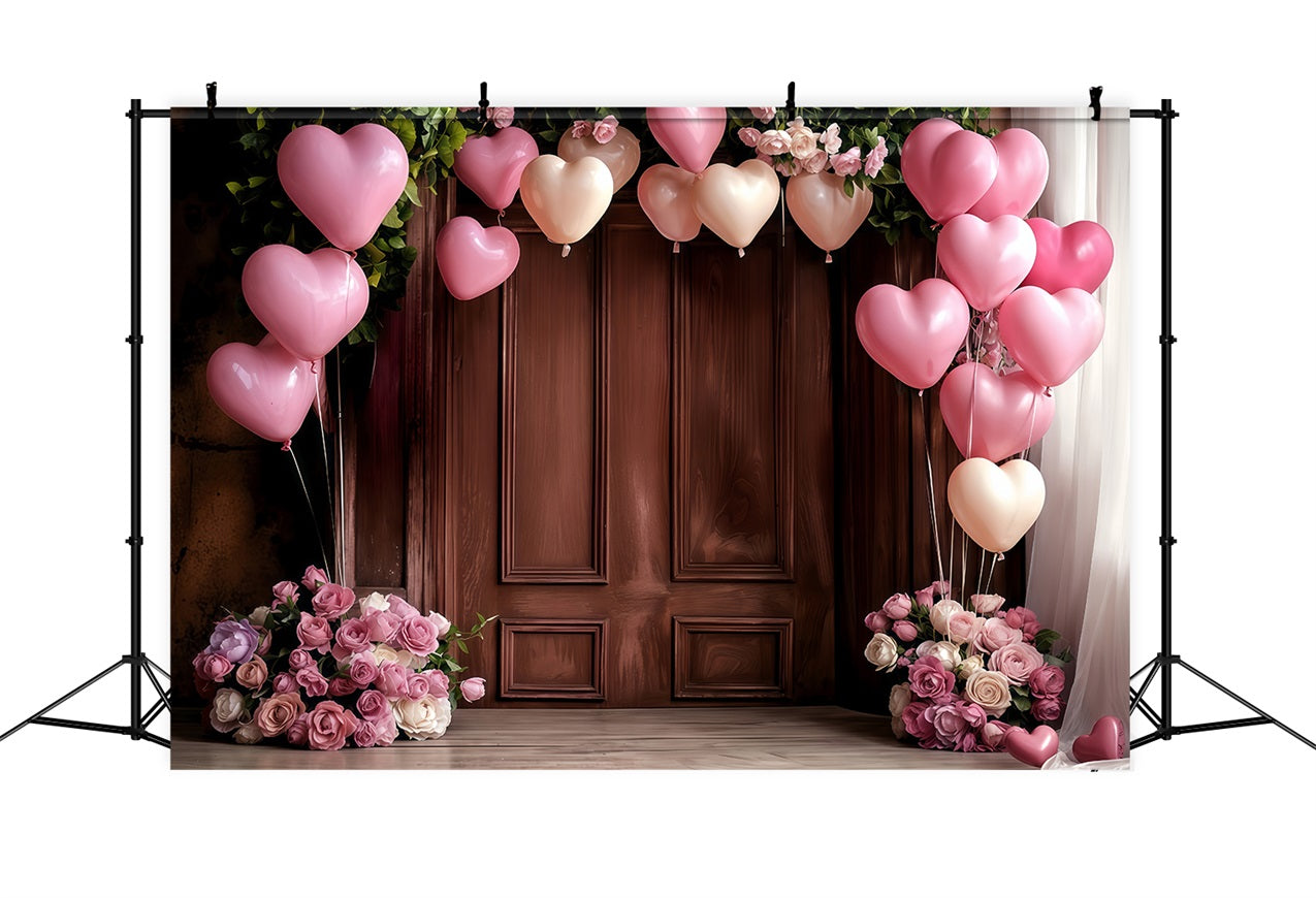 Valentinstag Backdrop Dekor Herz Ballons Rosen Backdrop BRP12-176