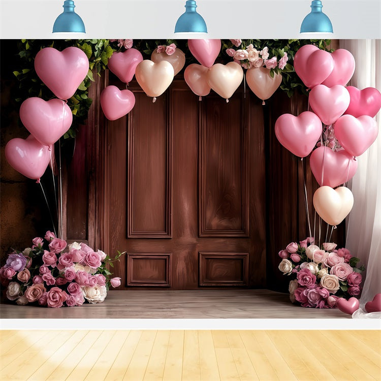 Valentinstag Backdrop Dekor Herz Ballons Rosen Backdrop BRP12-176