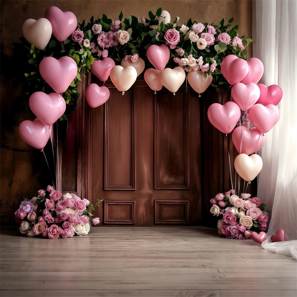 Valentinstag Backdrop Dekor Herz Ballons Rosen Backdrop BRP12-176